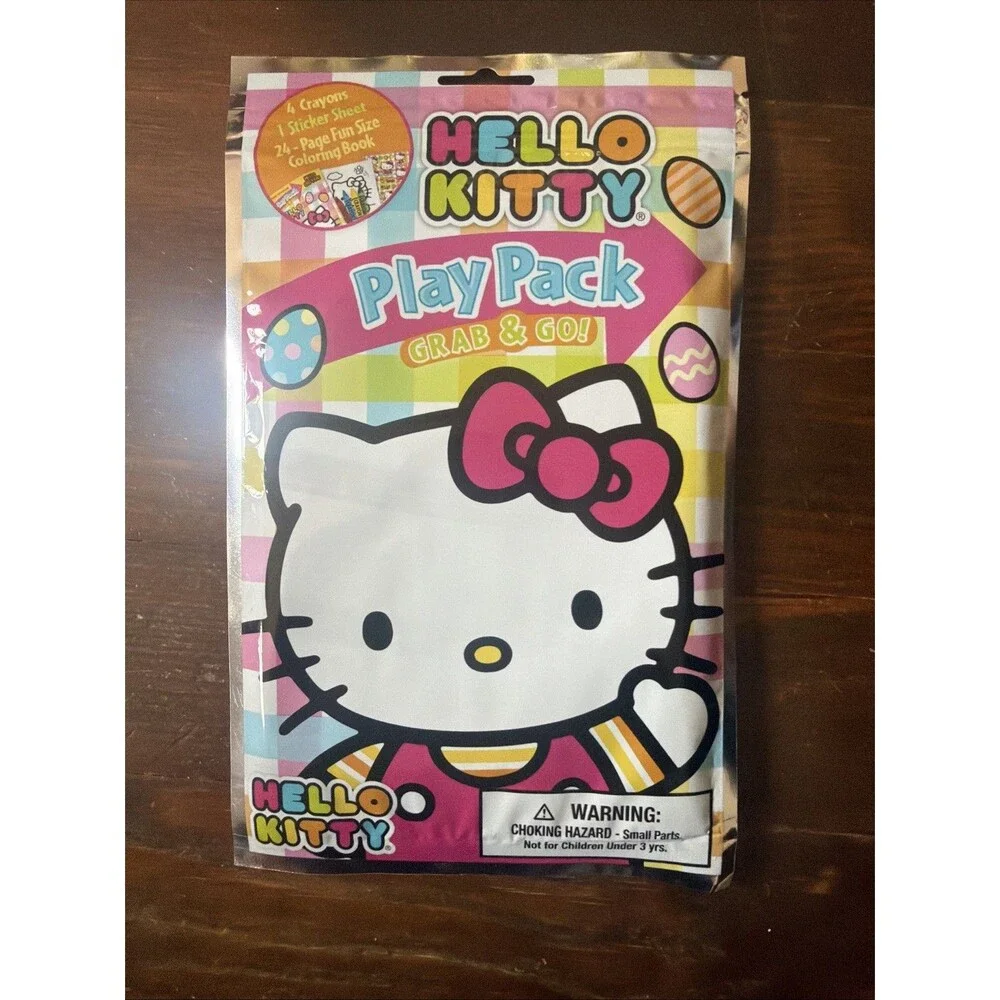 3 Hello Kitty Play Pack Grab & Go 24 Page Coloring Book Stickers Spring Lot